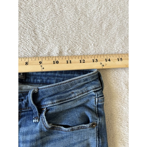 Abercrombie & Fitch Women's 27/4s Mid Rise Super‎ Skinny Ankle Blue Jeans - Picture 3 of 8